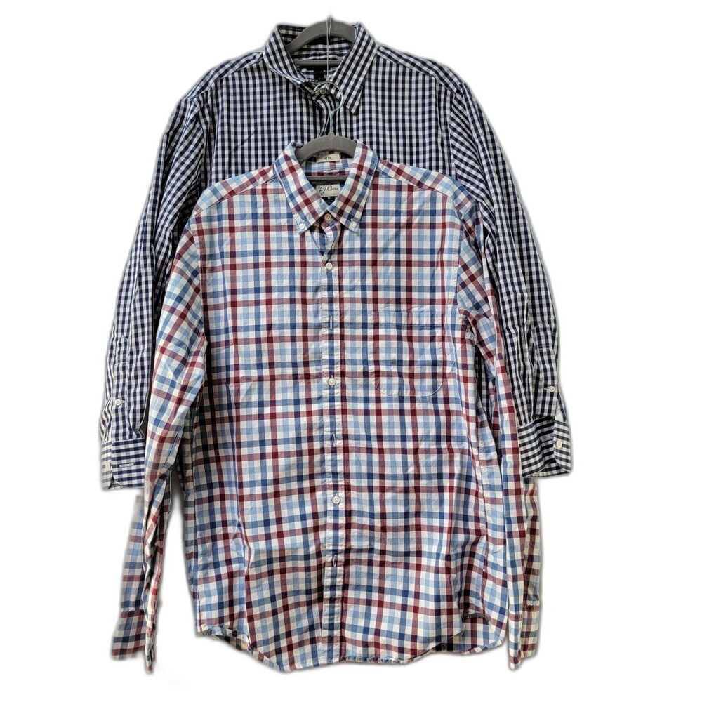 Bundle of x2 J.Crew Multicolor 100% Cotton Button-Down & Button-Up Men's Size M